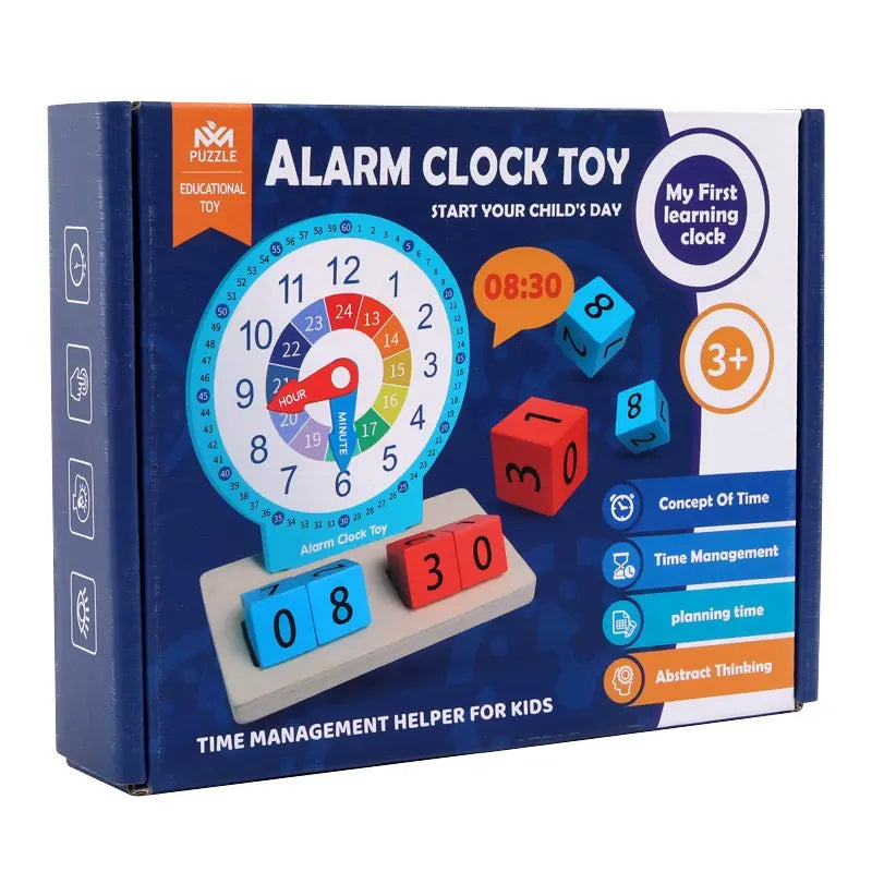 Wooden Alarm Clock – Educational Toy for Kids