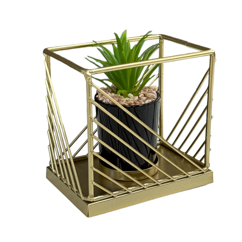 Geometric Gold Planter