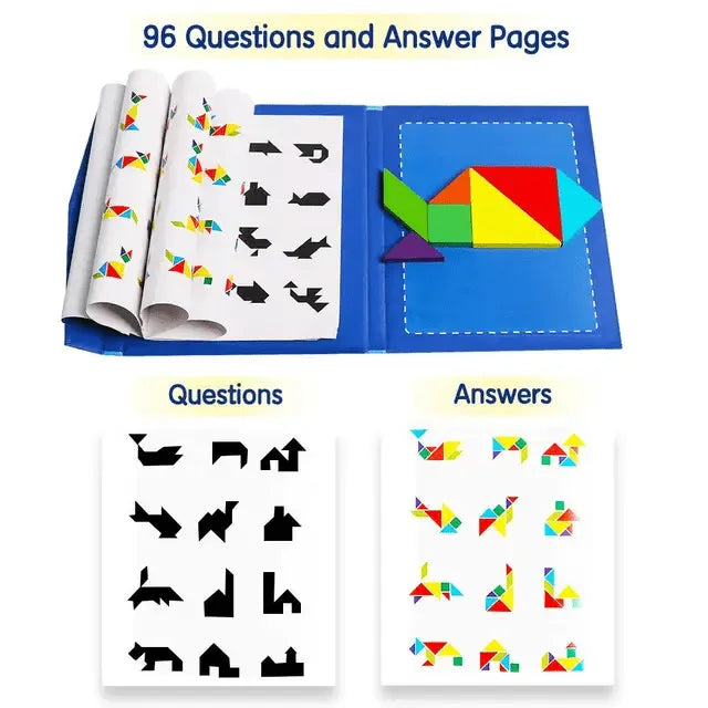 Wooden Tangram Magnetic Puzzles