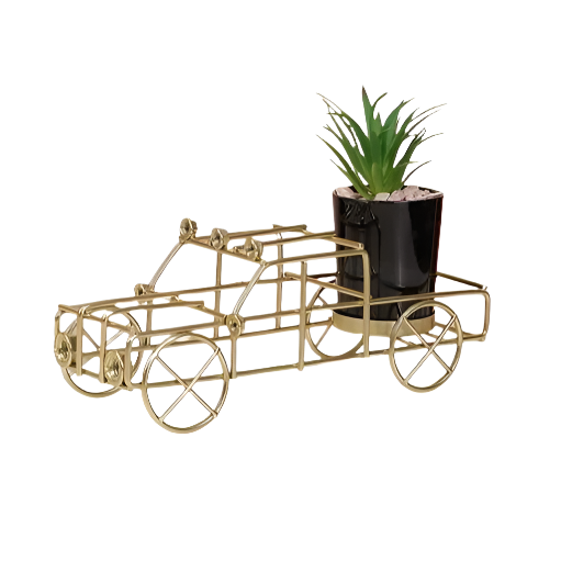 Gold Car Planter Stand