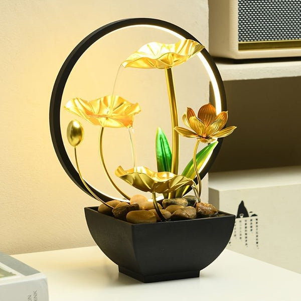 Golden Lotus Leaf Lamp