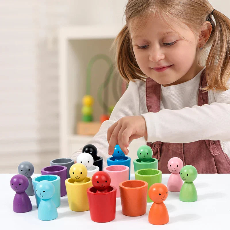 Montessori Wooden Colour Sorting Cup