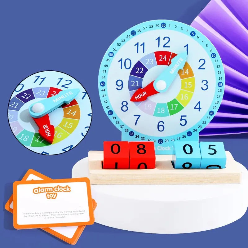 Wooden Alarm Clock – Educational Toy for Kids