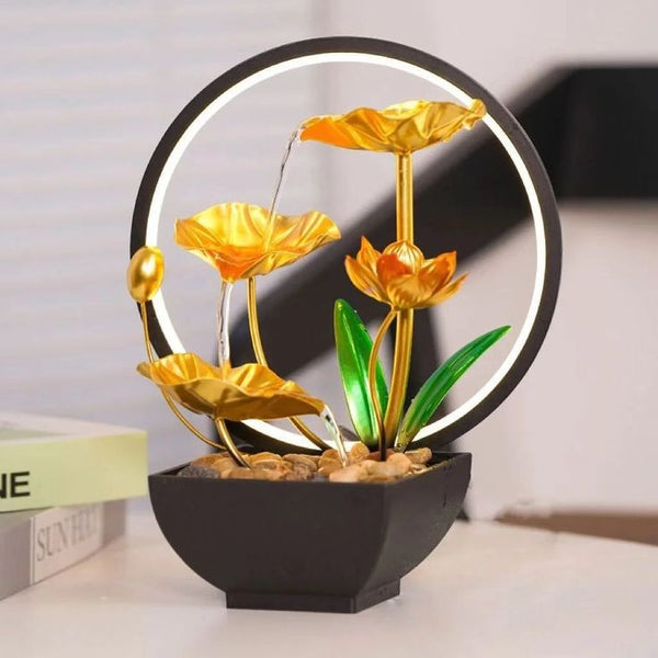 Golden Lotus Leaf Lamp
