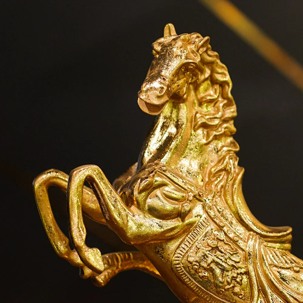 Lustrous Gold Horse Figurine