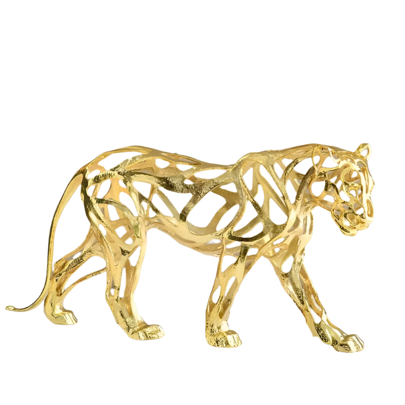 Golden Lion Sculpture – Elegant Modern Home Décor