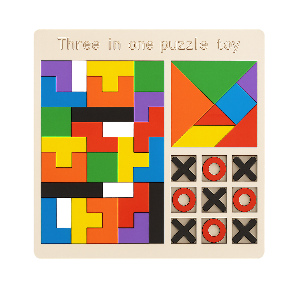 3-in-1 Wooden Puzzle Set