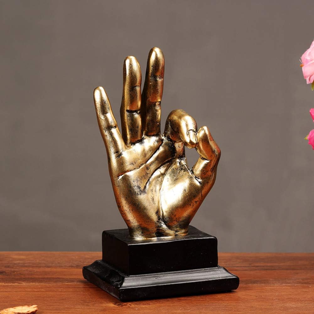Antique Golden Hand Mudra Statue