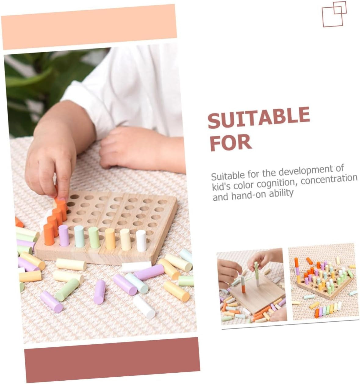 Wooden Color Sorting and Stacking Toy Set