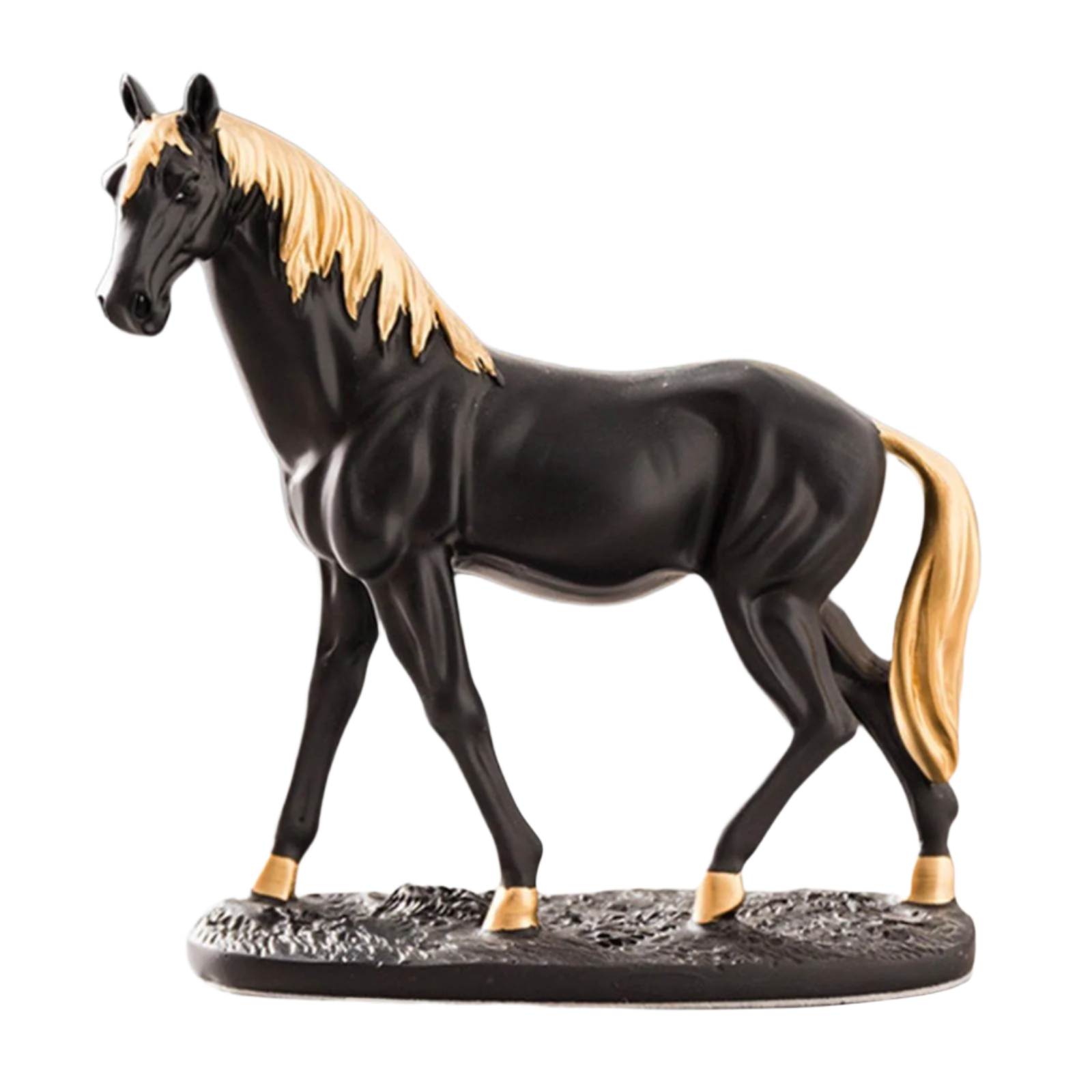 Black & Gold Horse Statue