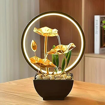 Golden Lotus Leaf Lamp