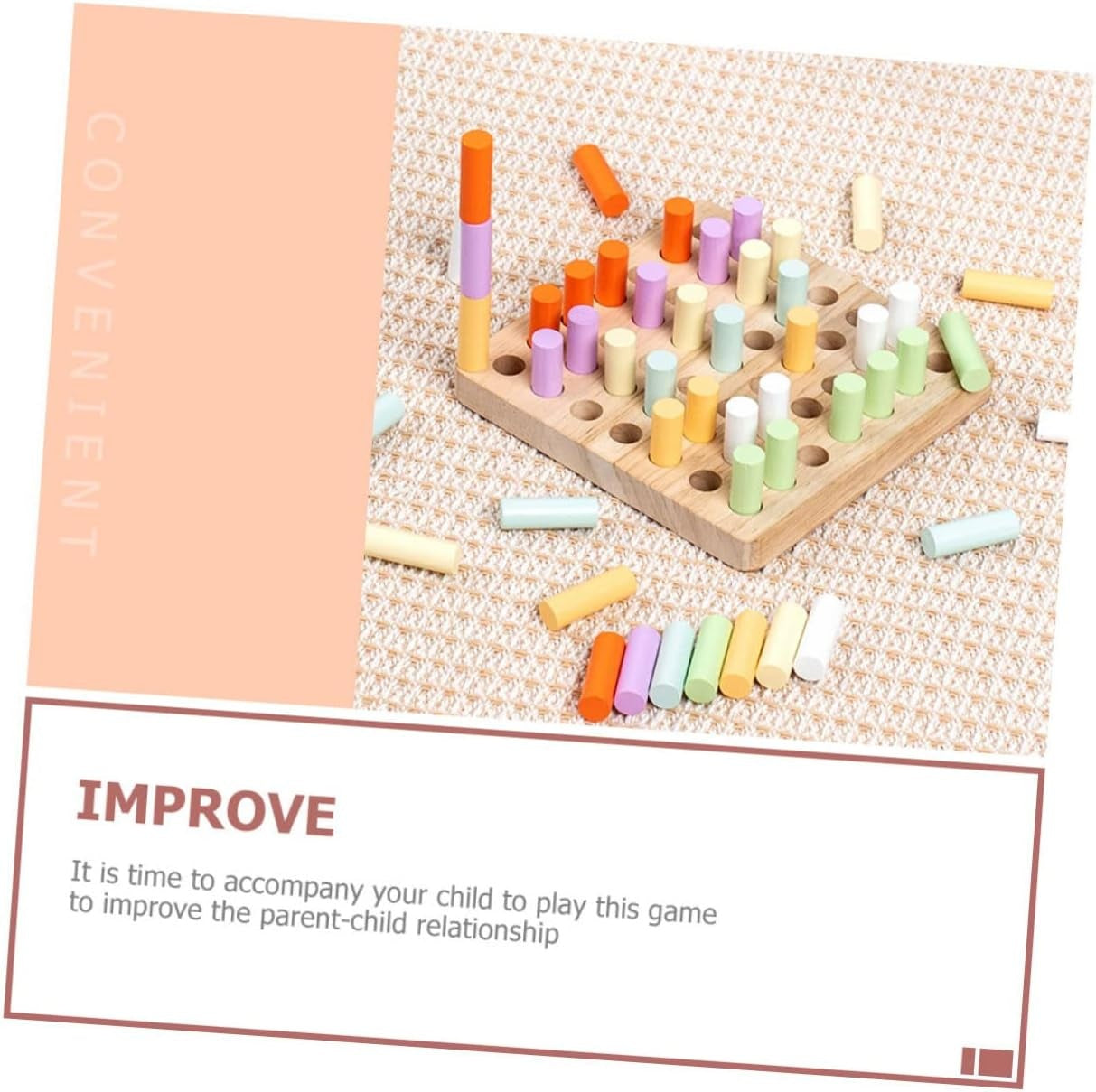 Wooden Color Sorting and Stacking Toy Set