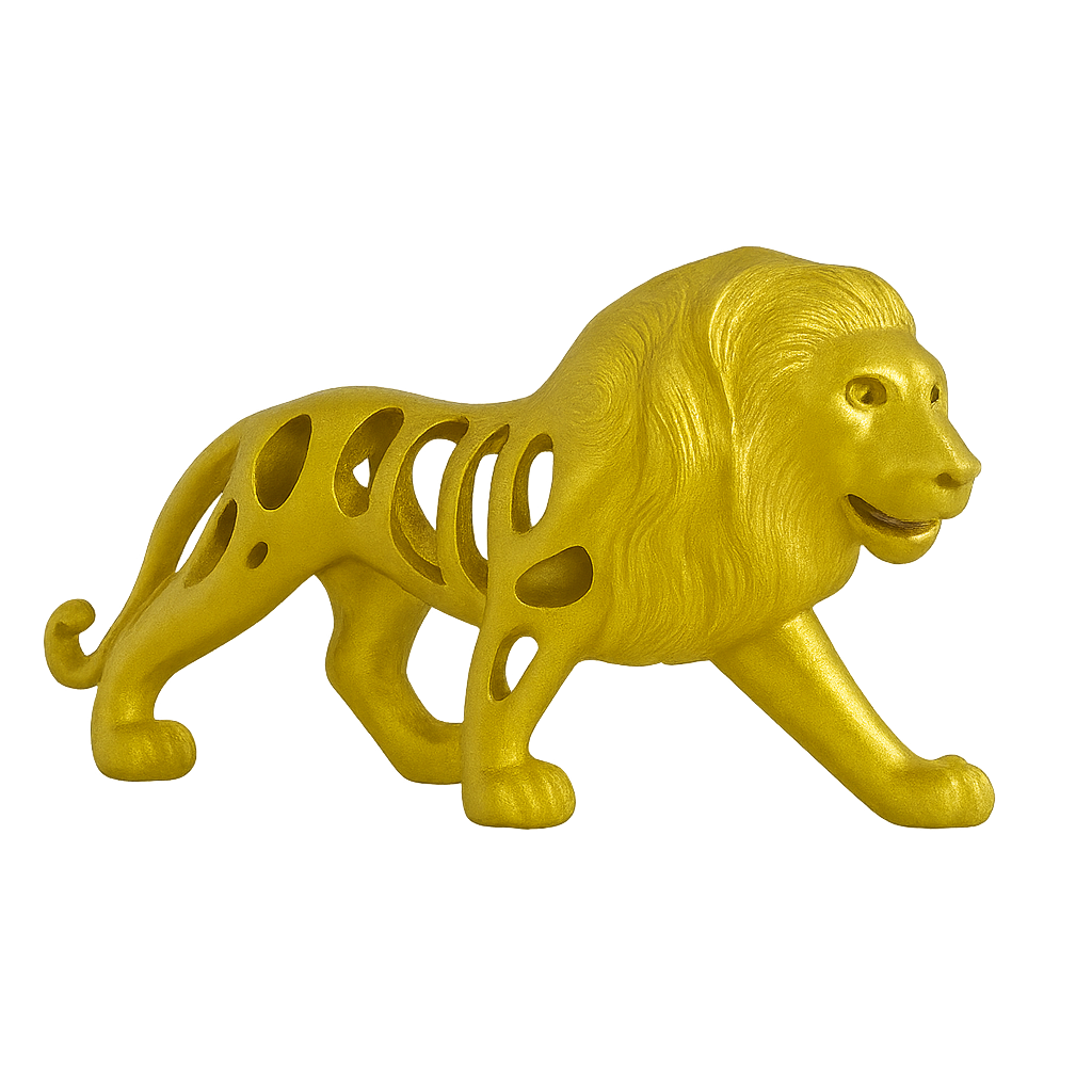 Golden Lion Figurine