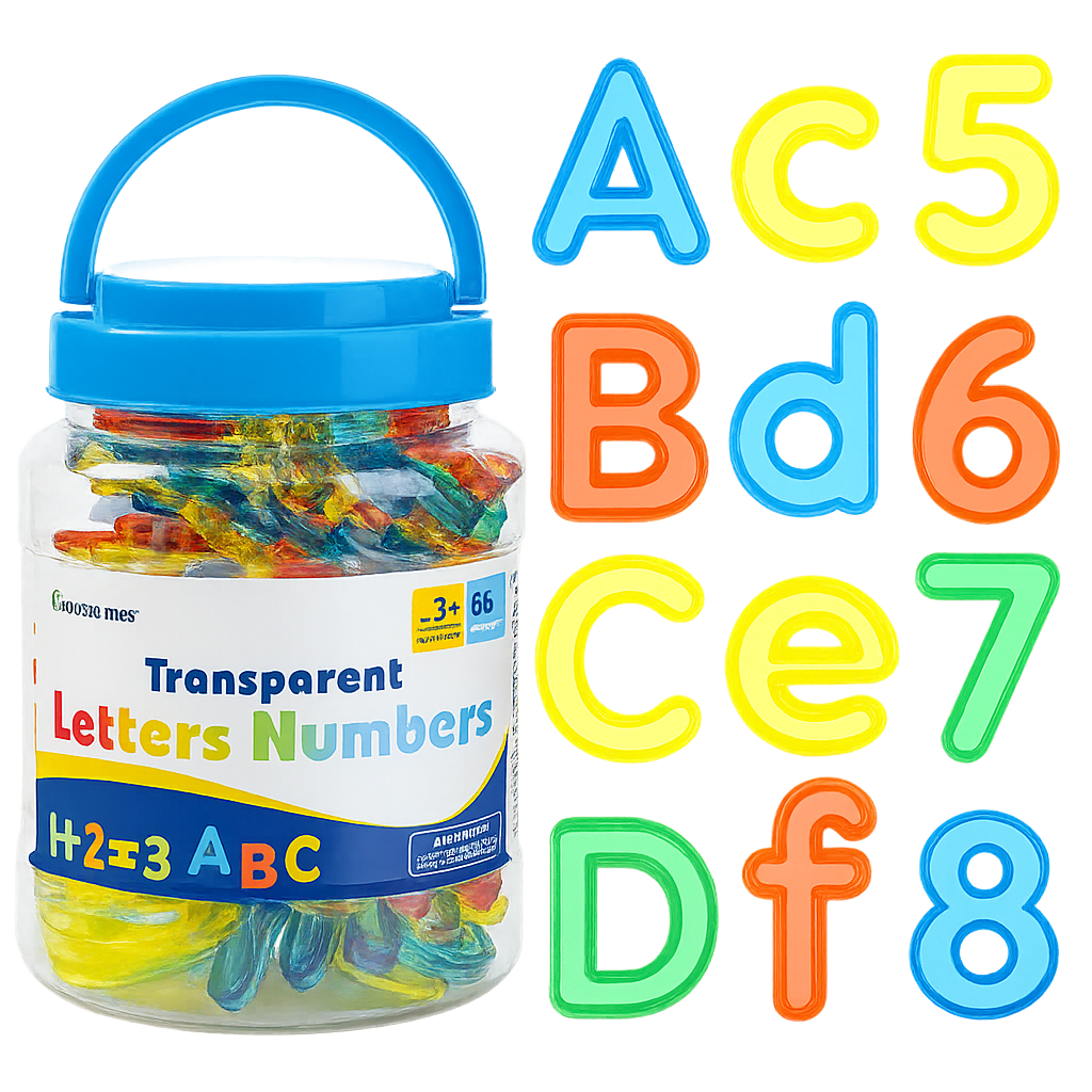 66 Pcs Translucent Letters and Numbers