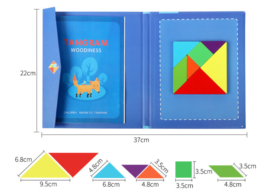 Wooden Tangram Magnetic Puzzles