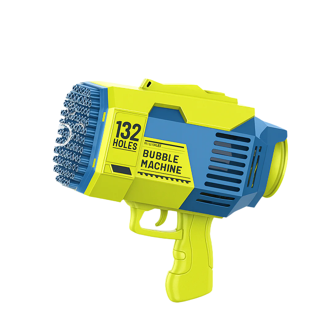 132 Holes Automatic Bubble Machine Racket Launcher For Kids