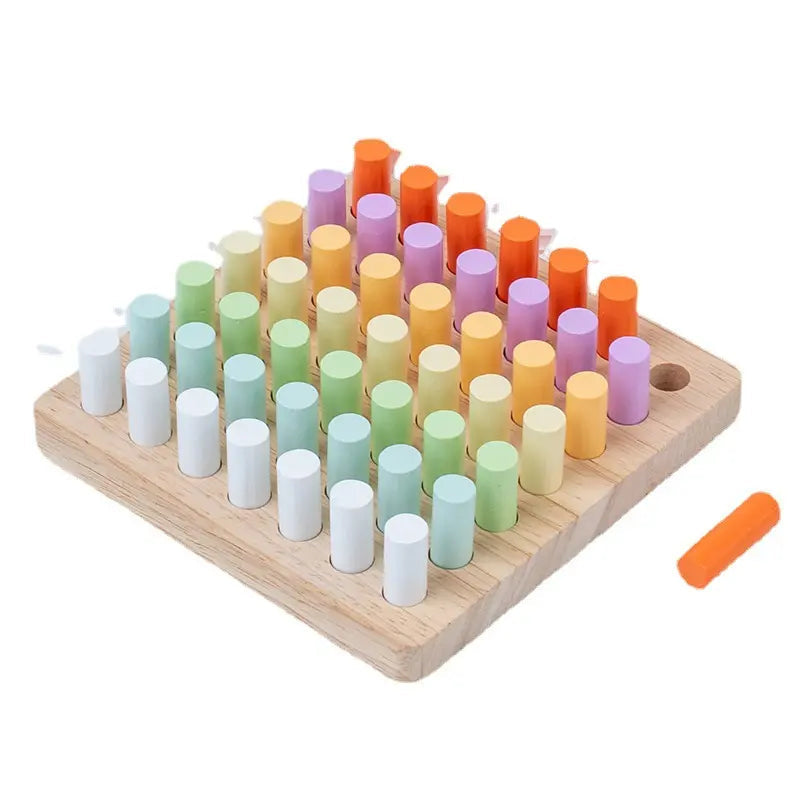Wooden Color Sorting and Stacking Toy Set