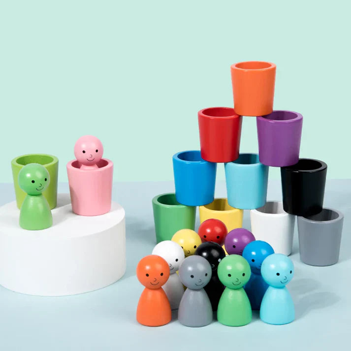 Montessori Wooden Colour Sorting Cup