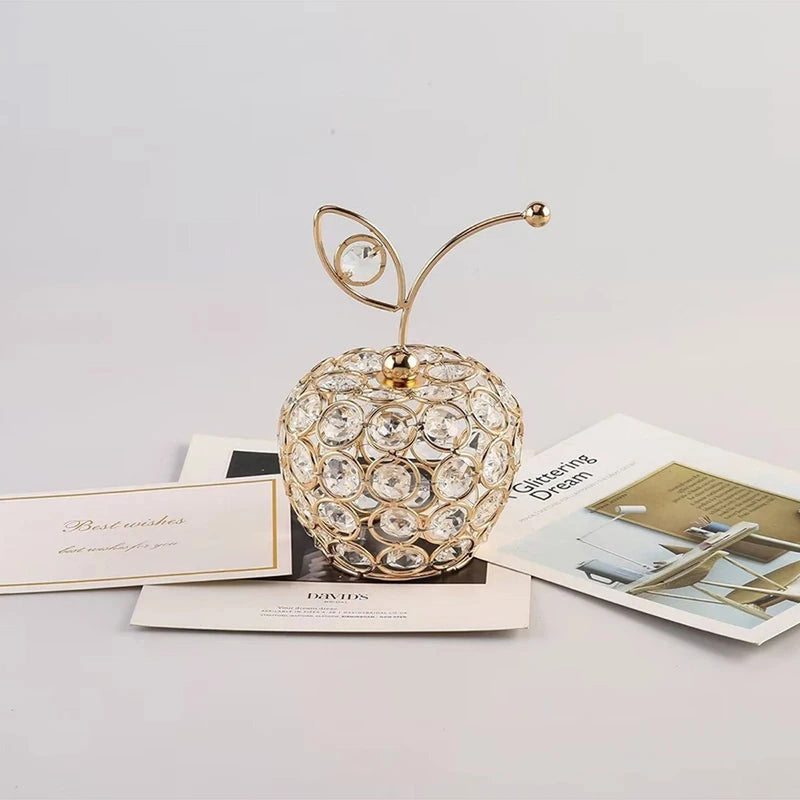 Crystal Apple Decorative Sculpture