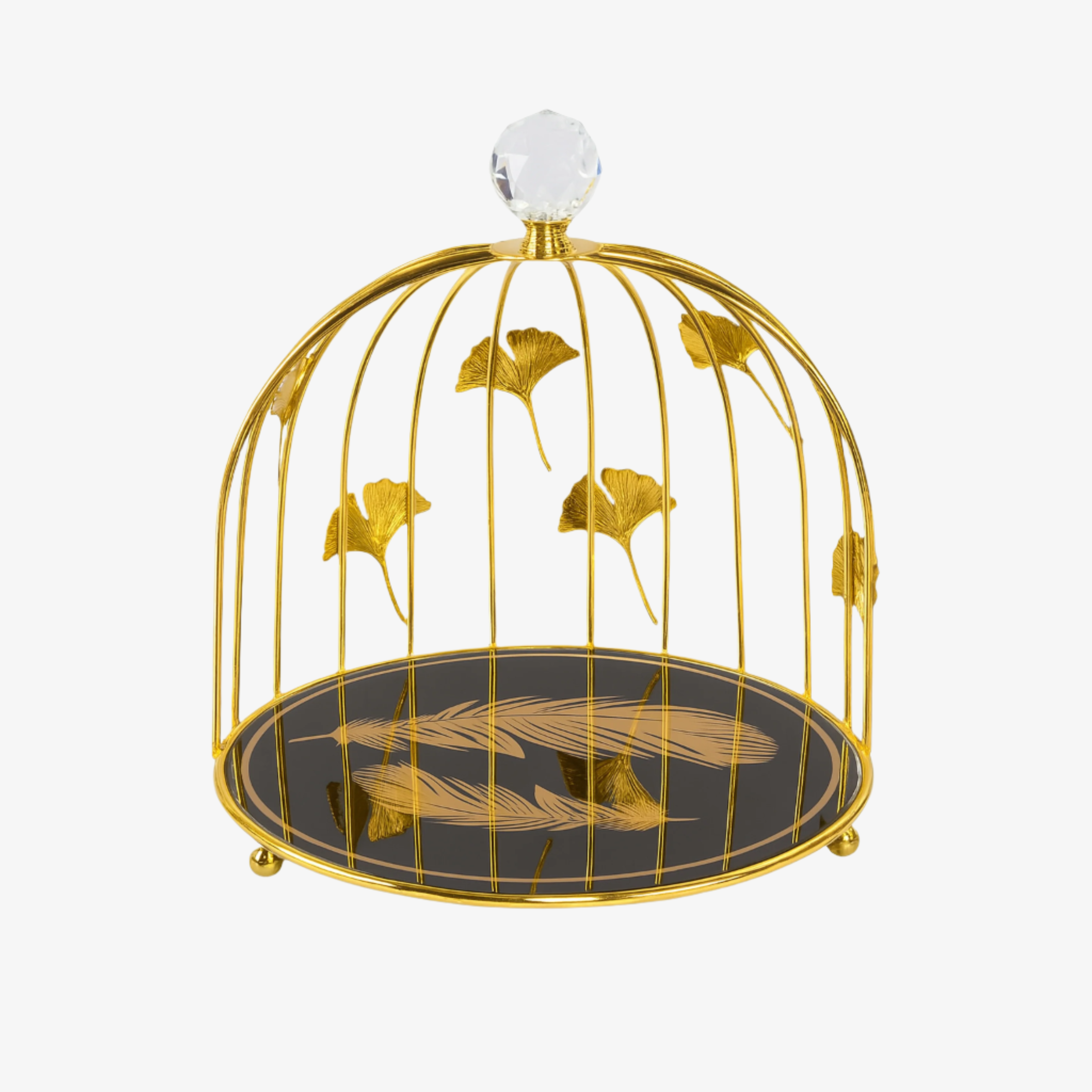 Golden Elegance Birdcage Tray