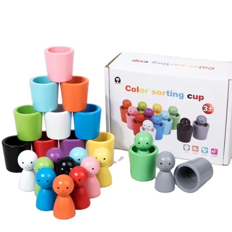 Montessori Wooden Colour Sorting Cup