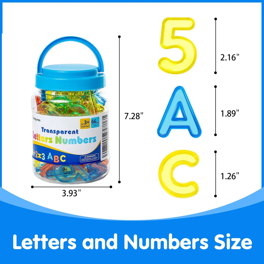 66 Pcs Translucent Letters and Numbers
