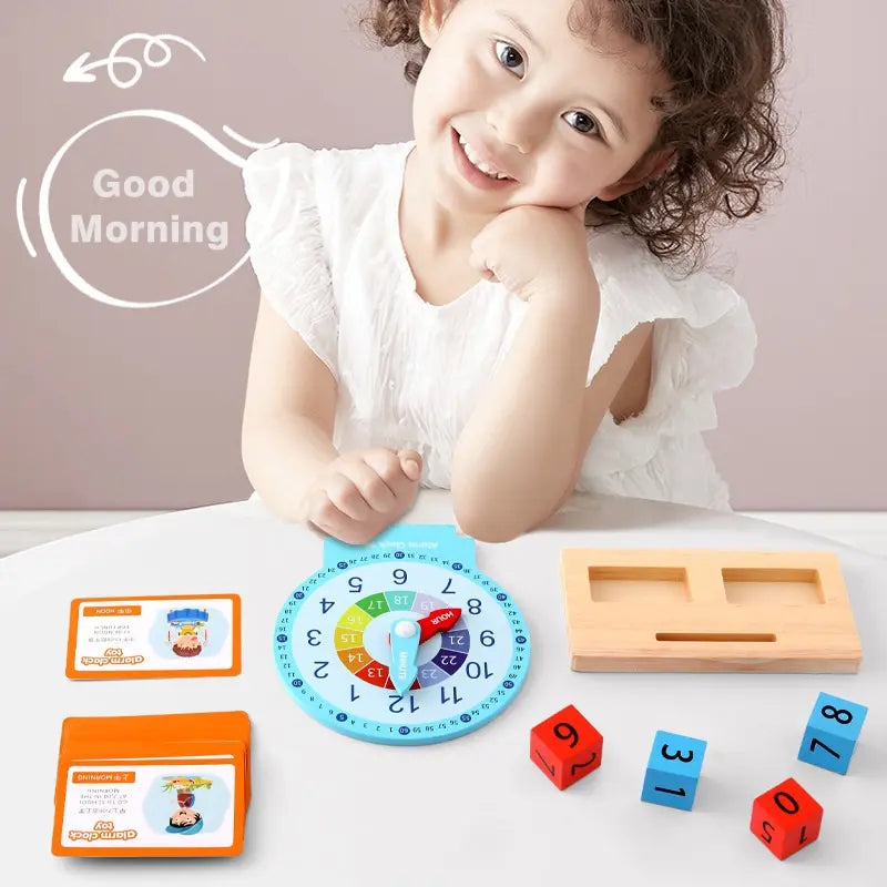 Wooden Alarm Clock – Educational Toy for Kids