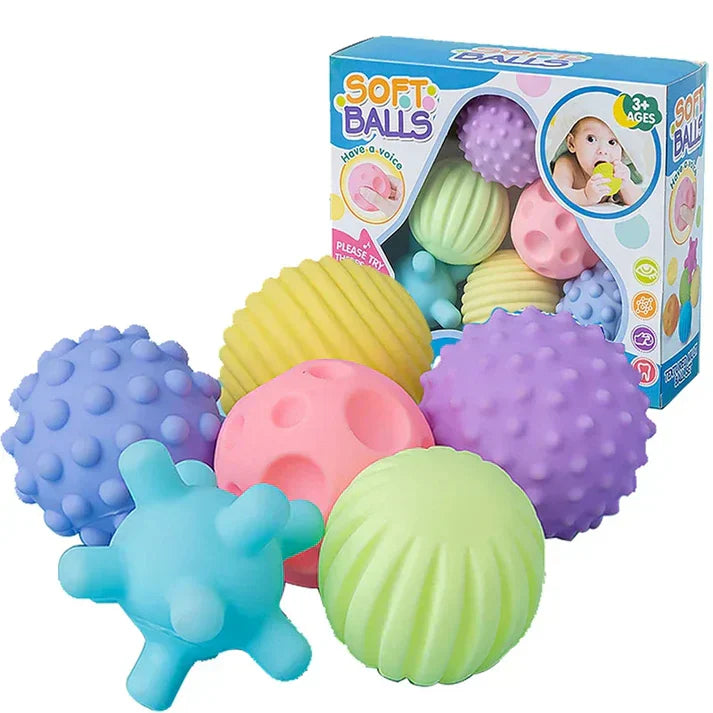 Set of 6 sensory balls for babies - Textured