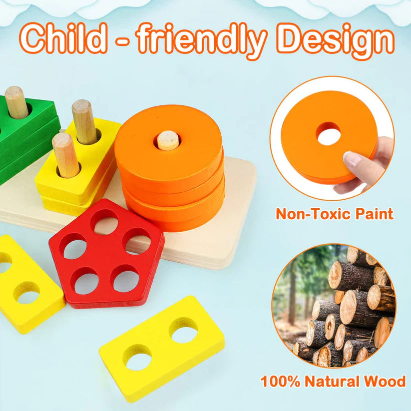 Montessori Wooden Stacking Puzzle Toy