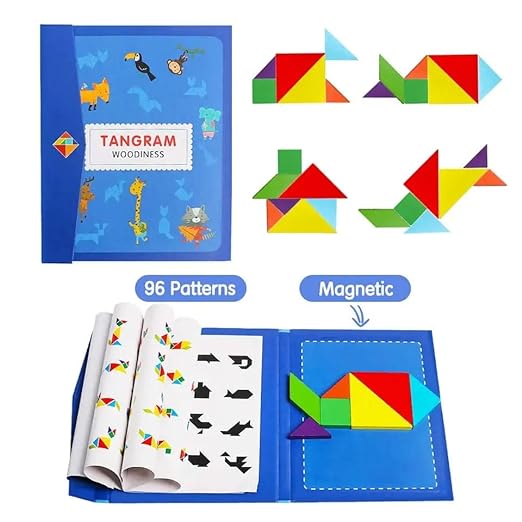 Wooden Tangram Magnetic Puzzles