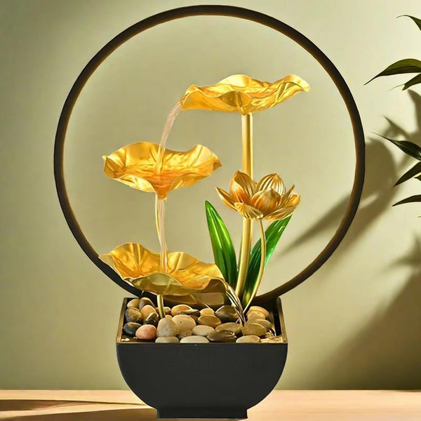 Golden Lotus Leaf Lamp