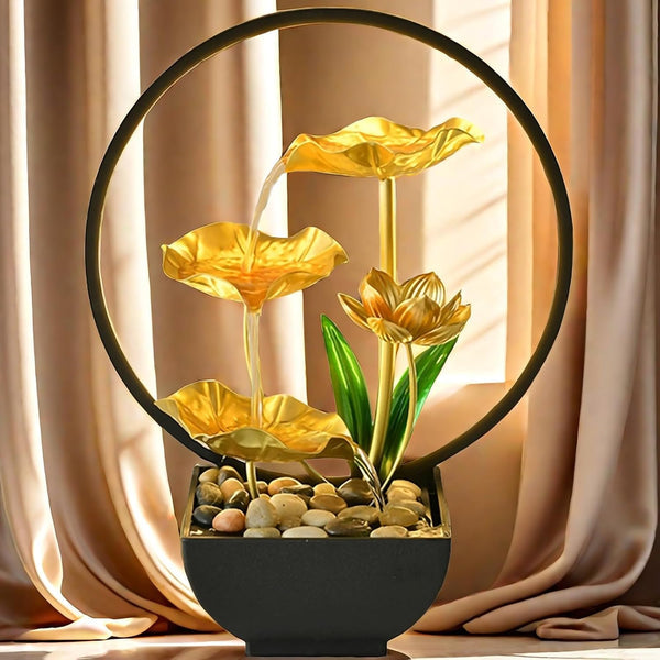 Golden Lotus Leaf Lamp