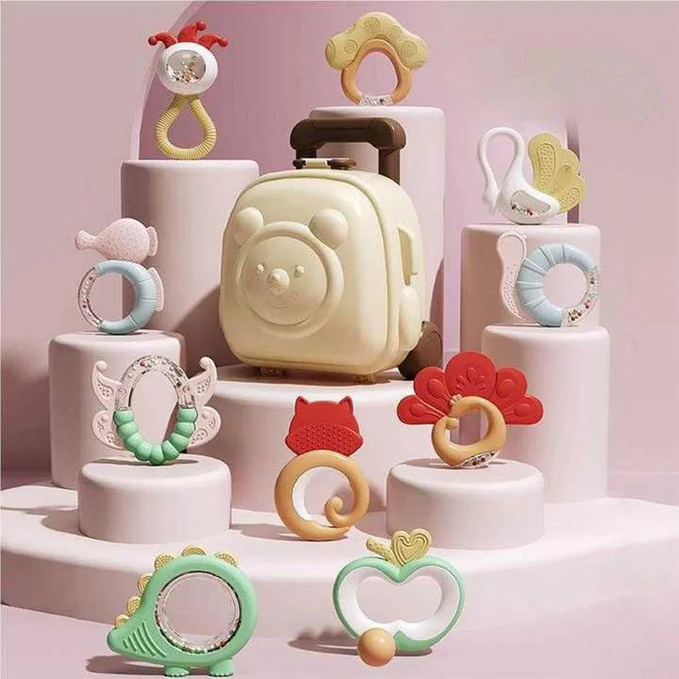 10-Piece Toddler Sensory Teething Rattle