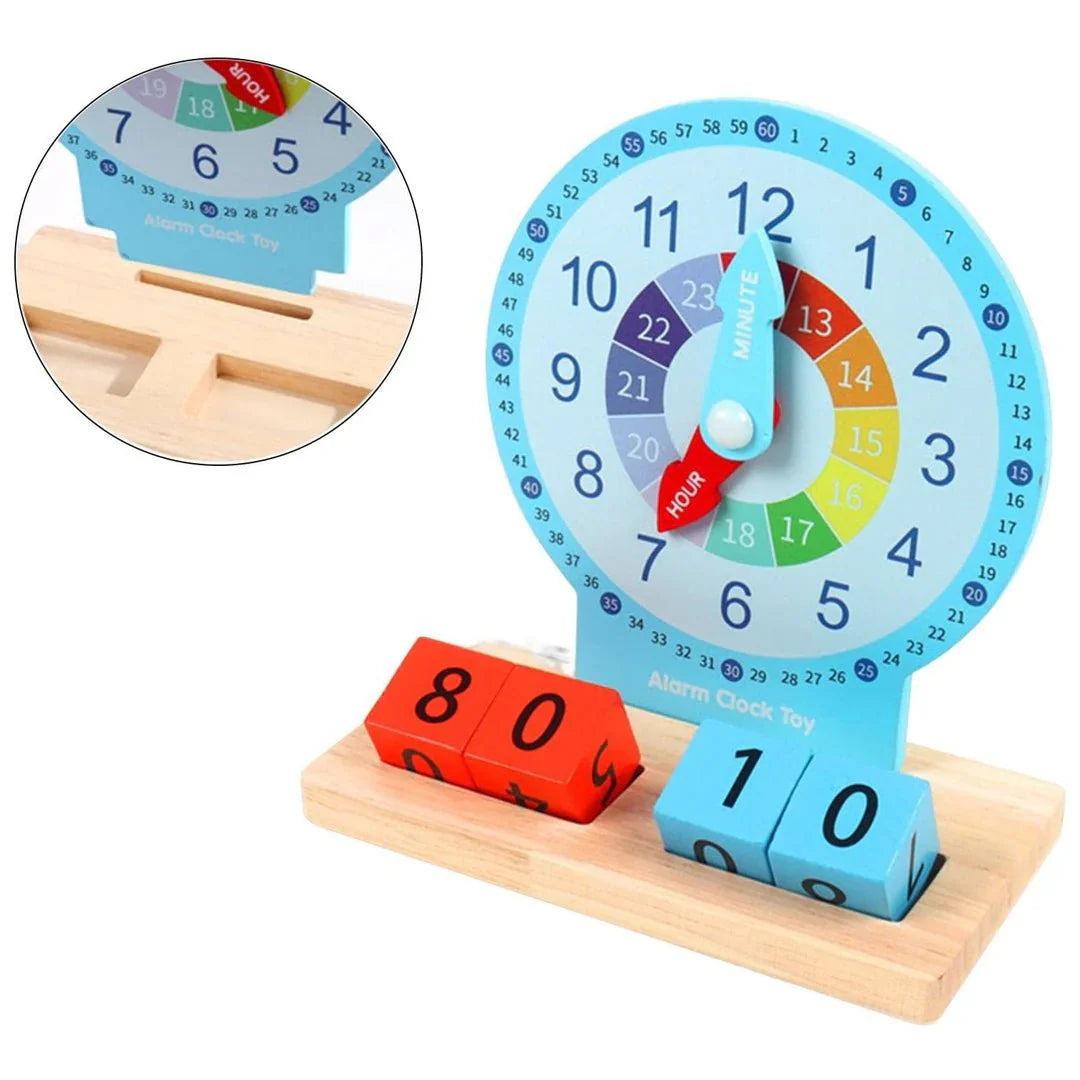 Wooden Alarm Clock – Educational Toy for Kids