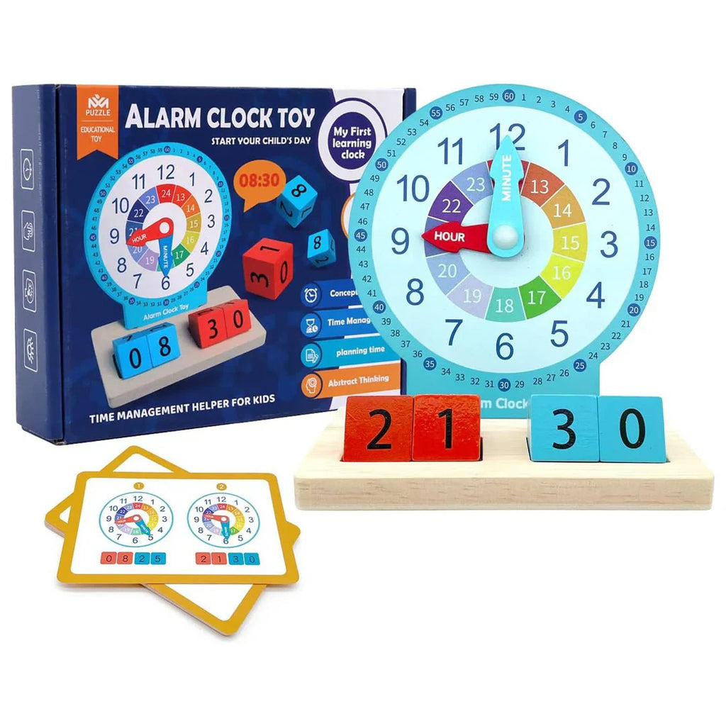Wooden Alarm Clock – Educational Toy for Kids