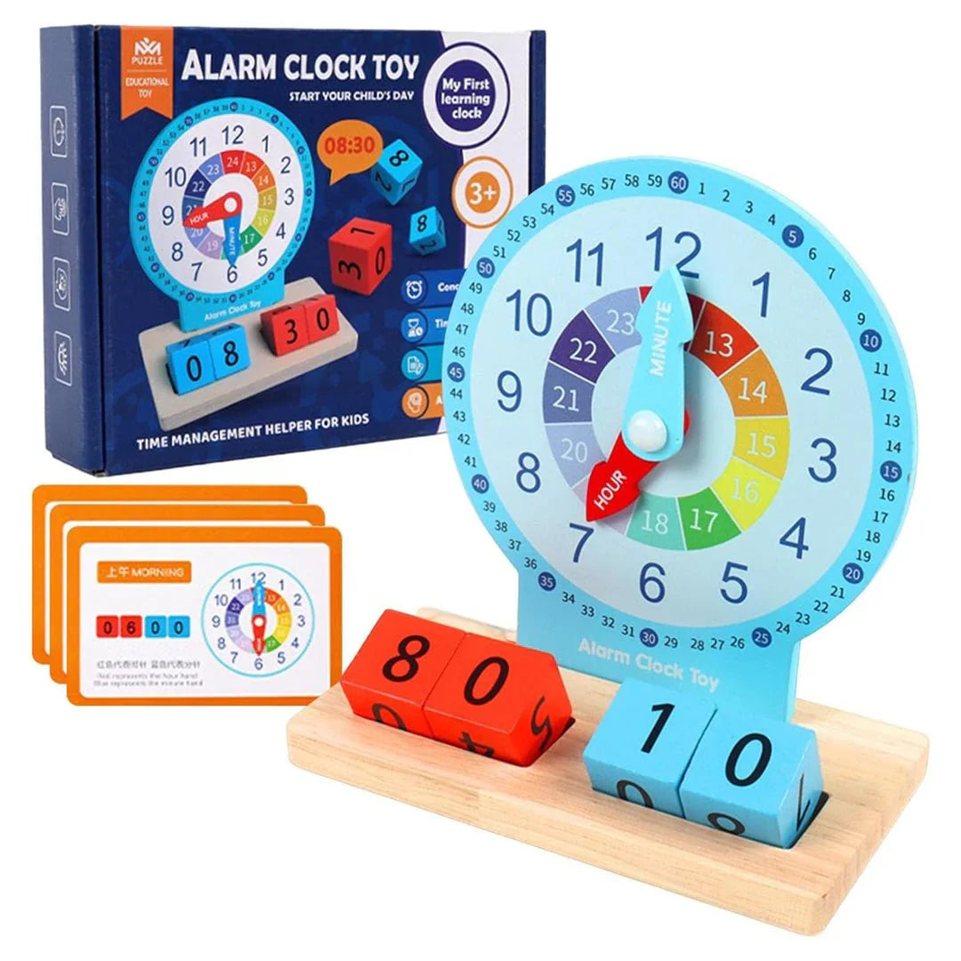 Wooden Alarm Clock – Educational Toy for Kids